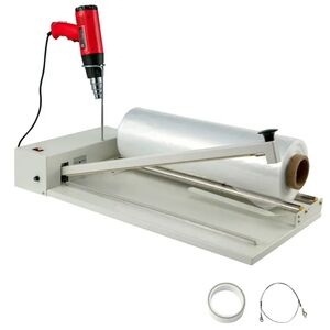 Vevor 24" I-bar shrink wrap machine, heat gun, and film